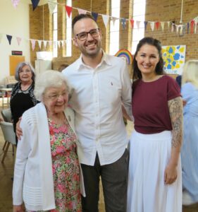 Elizabeth Forbes, her grandson Damian Chalmers & his wife Natasha