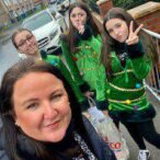 Jenny Keogh, adaptations support officer at WCHG,  and her 3 daughters, delivering the Christmas meals to local residents 