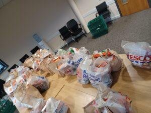 Volunteers from WCHG packed the meals and delivered them to local residents.