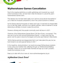 Wythenshawe Games 2020 Cancelled